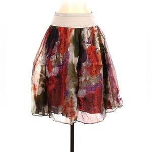 Edme & Esyllte Anthropology Watercolor Silk Skirt